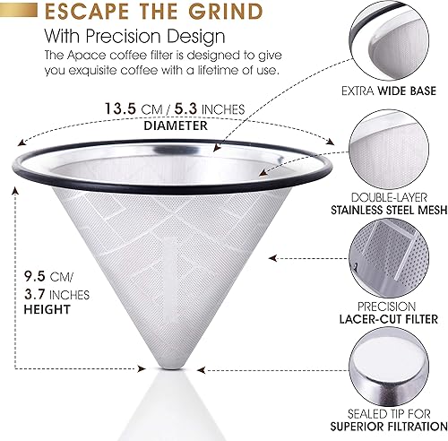 Miniatura 5 de Plata - Patrón de filtro de café #1 + cuchara de café (1 cucharada)