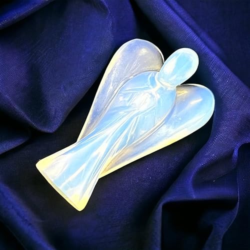 Miniatura 5 de Angel Statue  2" Beautiful Gemstone Guardian Angel  Natural Opal Crystal Angel  Hand-Carved Angel Charms for Protection, Love, Peace, and Positive