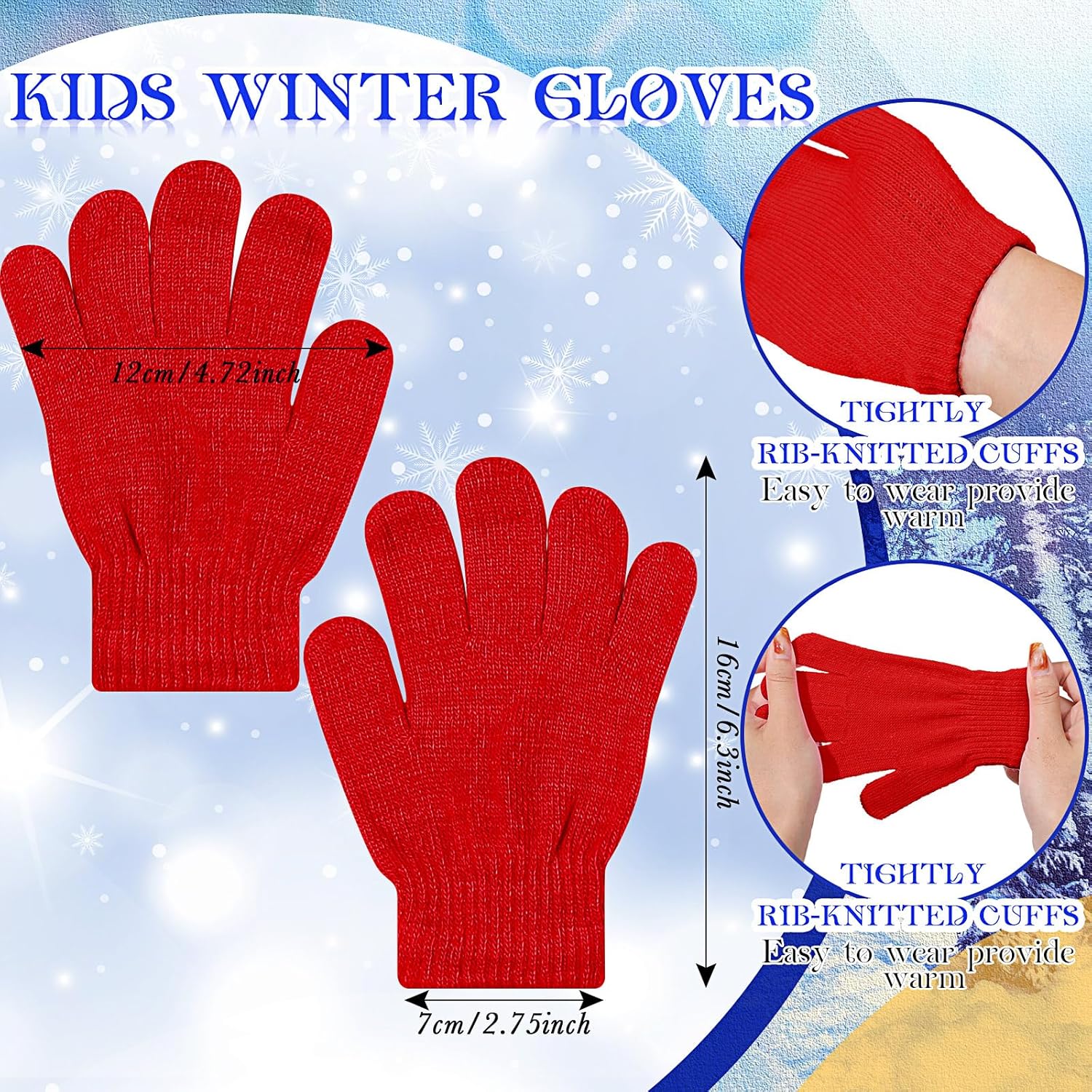 24 Pcs Kids Hats and Gloves Sets Winter Knit Beanie Hat Gloves Bulk Warm Unisex Cap for Boy Child Girl Cold Weather - Image 4