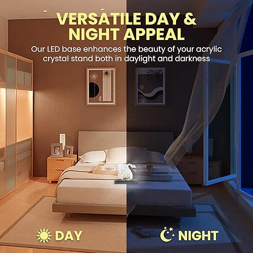 Miniatura 5 de Base iluminada LED de 36 luces blancas para arte de cristal, pantalla de cristal, base acrílica iluminada, jarrón de vidrio para soporte de centro