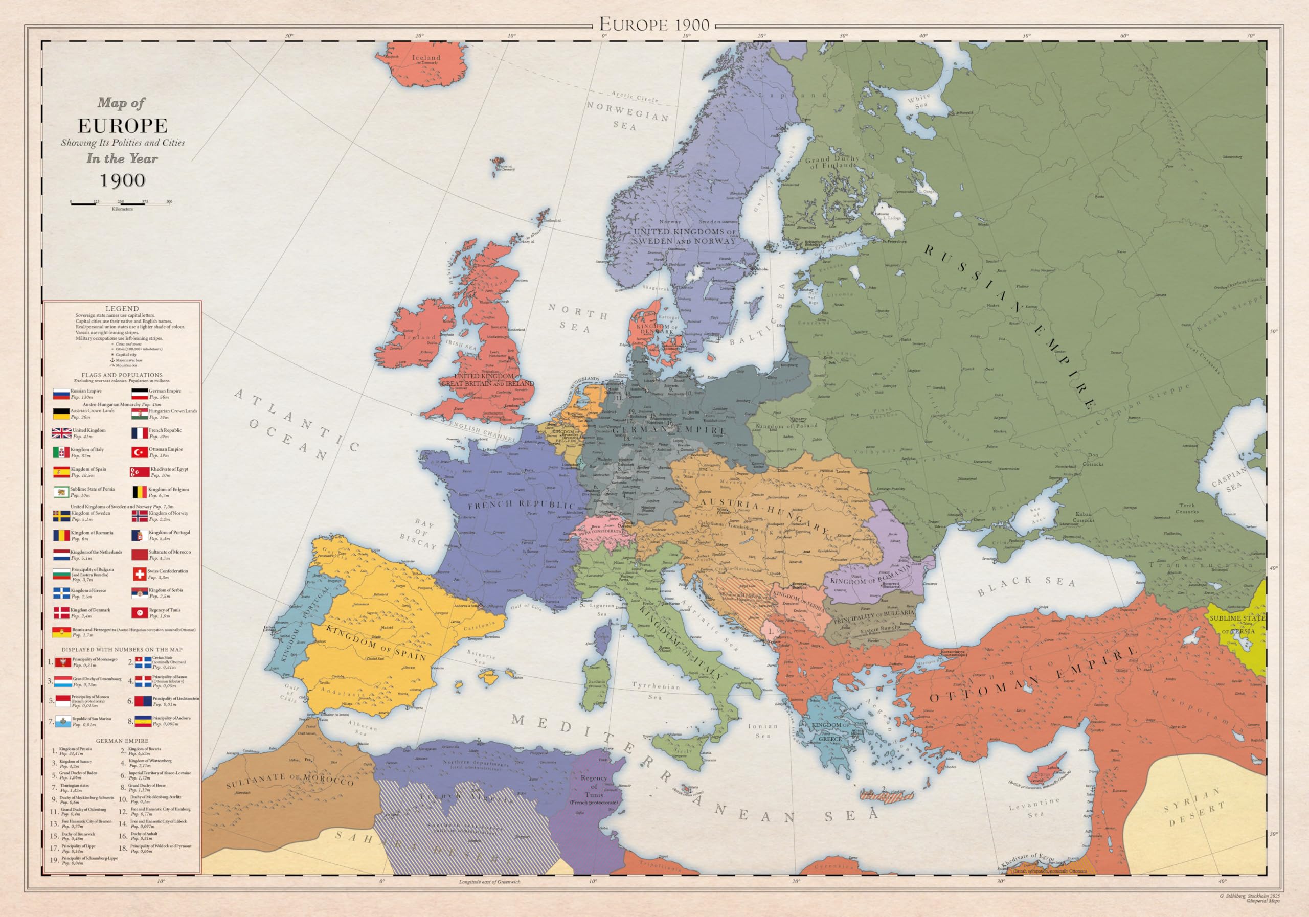 Europa 1900, Mapa Histórico (100x70cm)