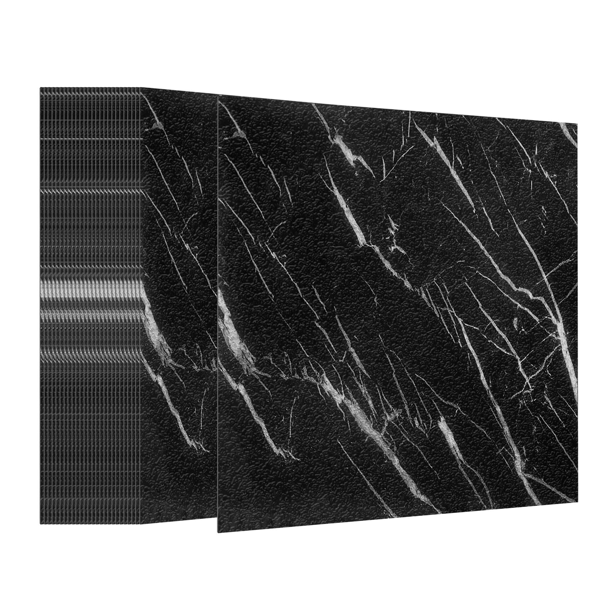 Aufun Self Adhesive Vinyl Floor Tiles Wood Effect 2.51㎡ Marble Black