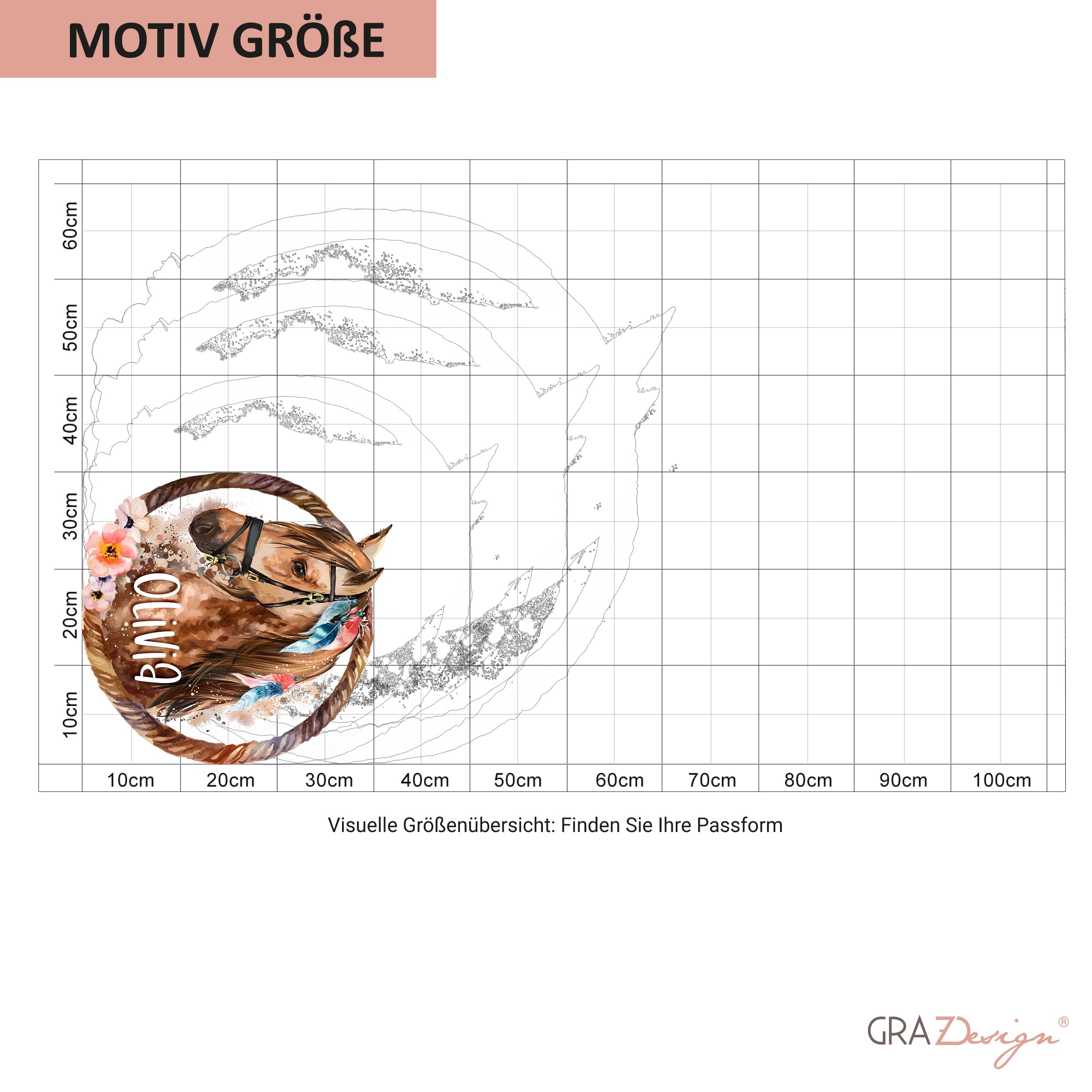 Wandaufkleber "Ich Liebe Pferde" - Abnehmbar Mit Herzschlagmuster