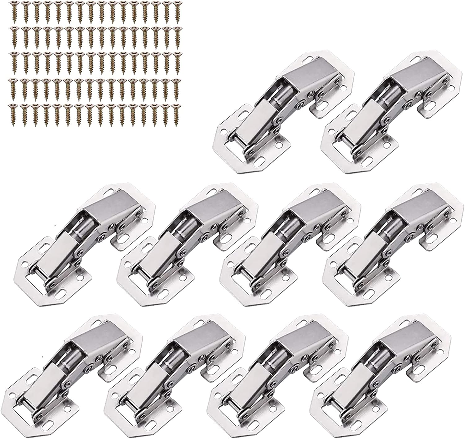 Bohaner Hinge,10 Pcs Hidden Kitchen Door Hinges 90 Degree with