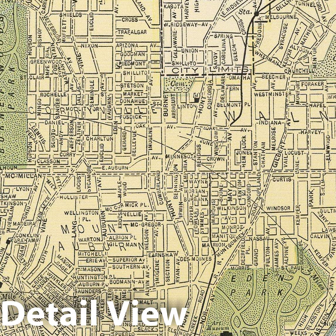 Amazon.co.jp: 歴史的な地図 | 1891オハイオ州シンシナティの地図。 92