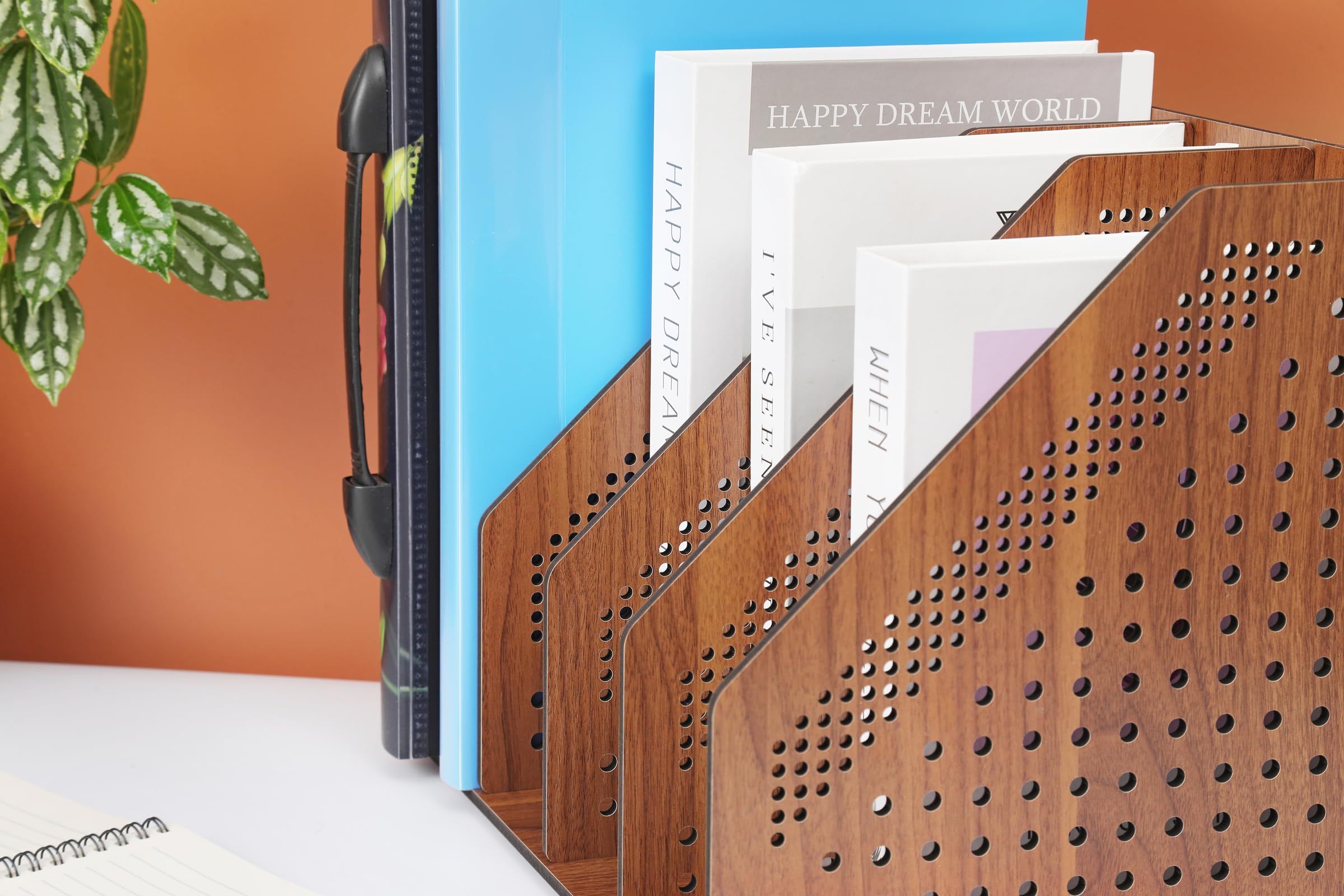 Holz Schreibtisch Organizer Büro Ablage, Ordnungssystem, Zeitschriftenhalter, Aktenablage - stilvoller Büro Organisator aus Holz für das Home Office