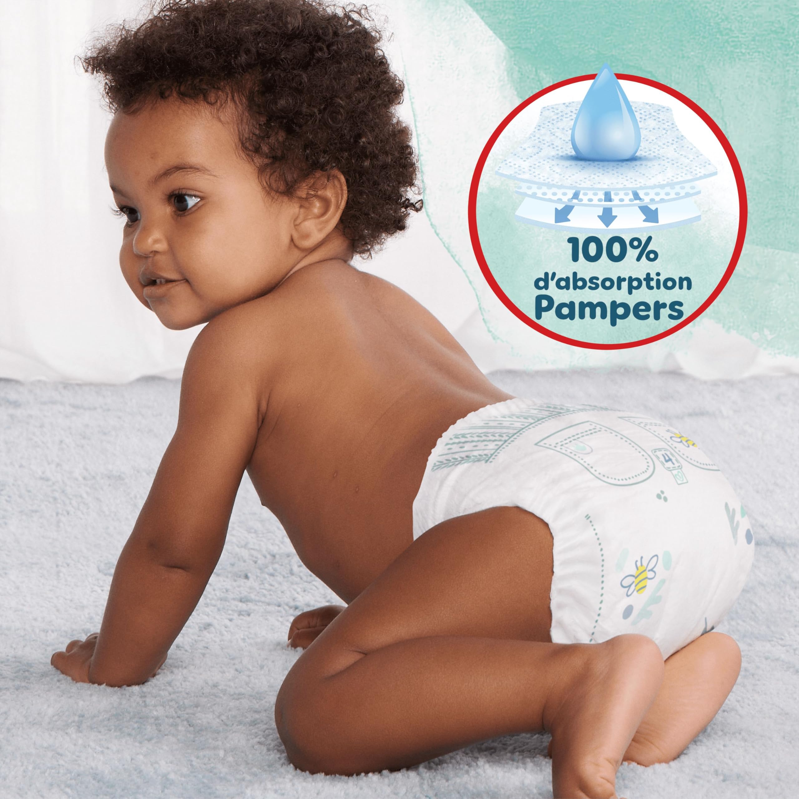 Pampers Harmonie Couches Taille 4, 74 Couches, 9kg-15kg, Protection Douce De La Peau Avec 100% D’Absorption Pampers
