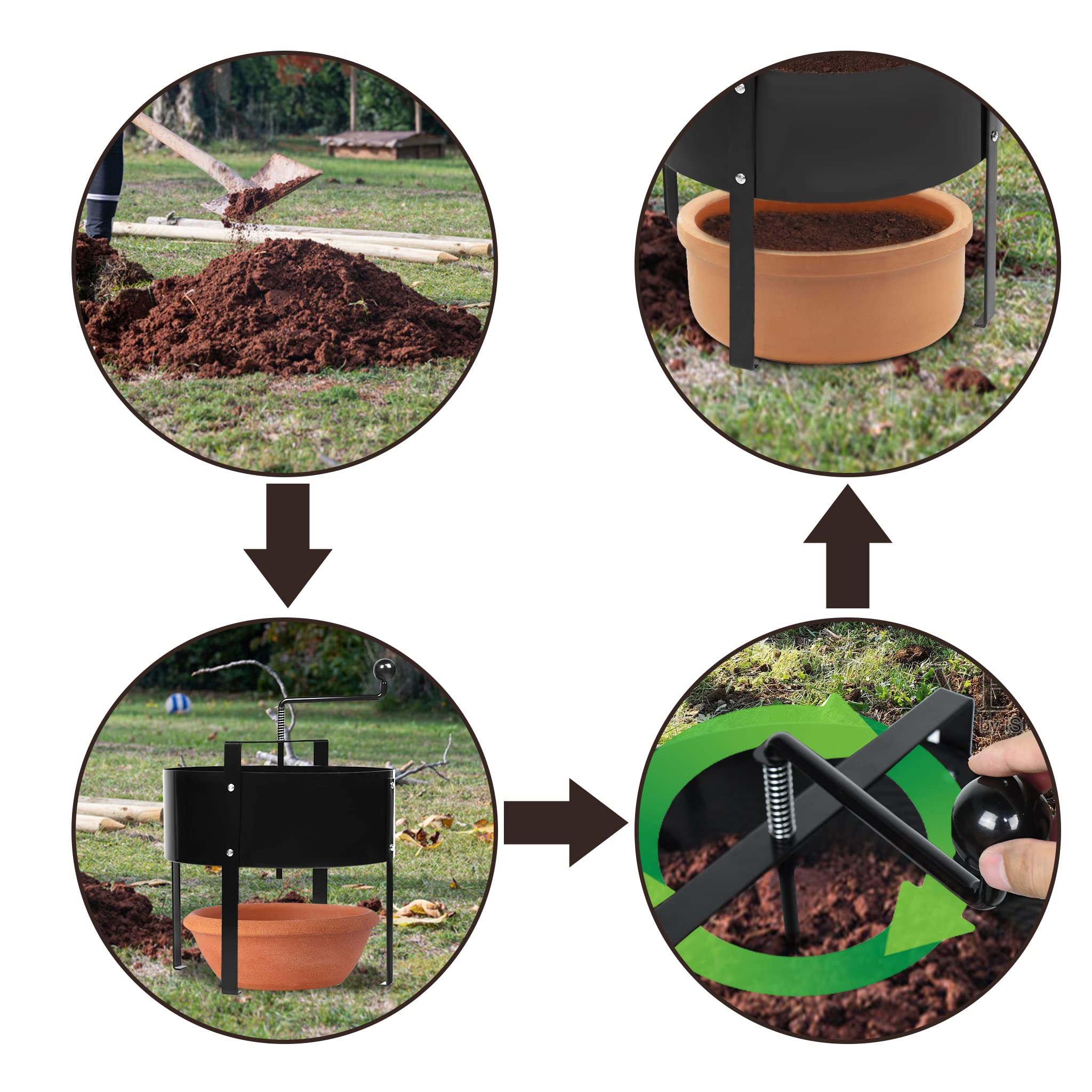 NAIZY Sieb Manuell Gartensieb Erde Ø 40cm Effiziente Durchwurfsieb Siebmaschine aus Hochwertiger Stahl Kompostsieb mit Drehspindel Erdsieb für Garten Rollsieb Sandsieb, für Steine Kompost Sand usw.