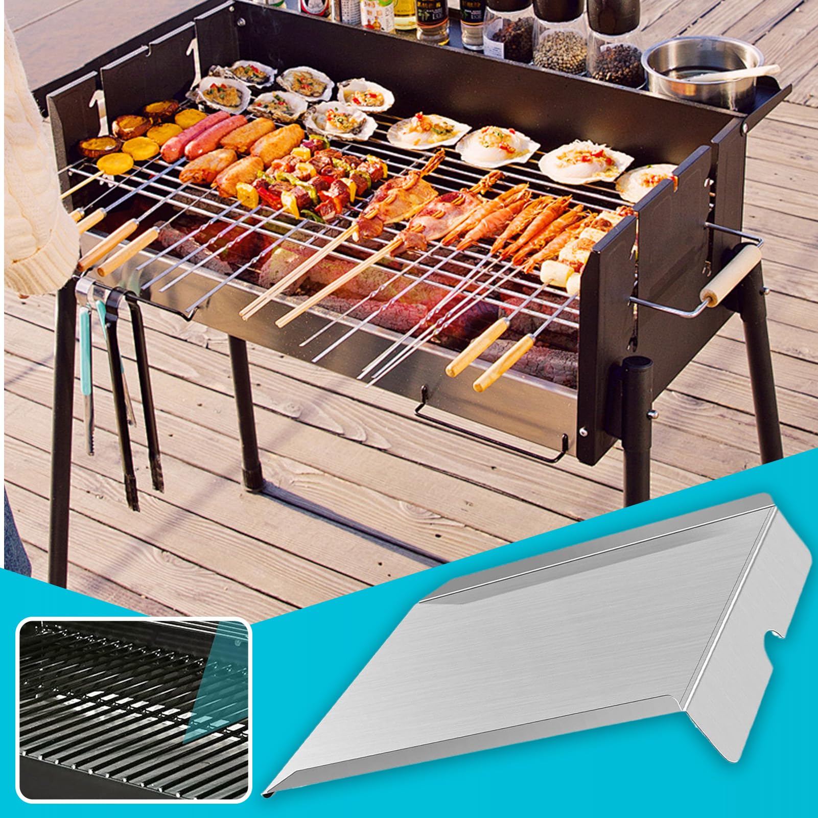 Wärmeleit-Diffusor – Raucher-Grill-Ersatzteile – gleichmäßiger Heizleiter-Diffusor für den Außenbereich, Hinterhof, Terrasse, Ausflüge, Restaurant, Heckklappe, Picknick, Zuhause, Gewerbe