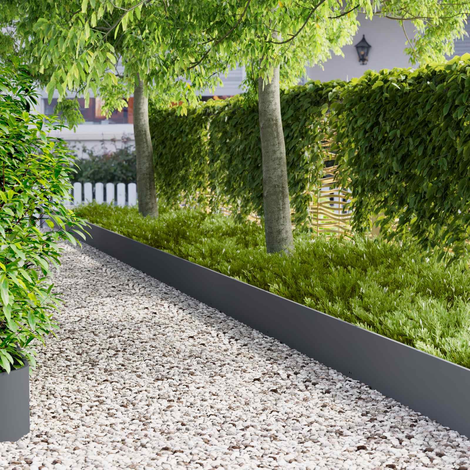 vidaXL Rasenkante 10 STK. 103 x 30 cm Stahl Anthrazit