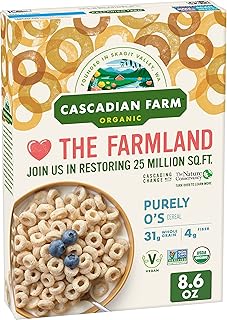 Cascadian Farm Organic Purely O's Cereal, 8.6 ounces