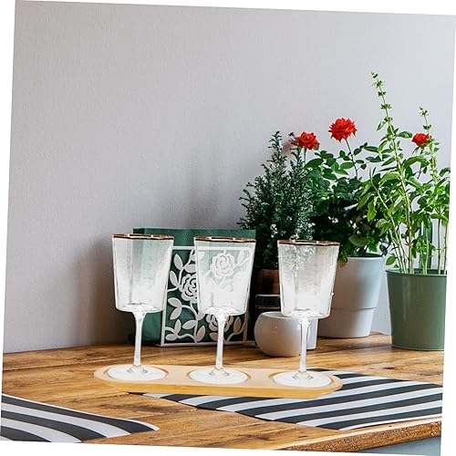 Miniatura 8 de Bandeja de madera de 3 ranuras para vino y cerveza, soporte para bebidas de bambú, diseño antideslizante para fiestas y barras de KTV