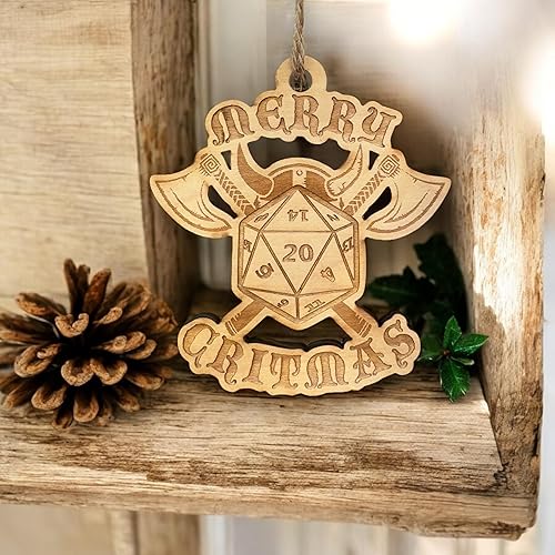 Miniatura 6 de Adorno - Merry Critmas - Madera Cruda 4x4in