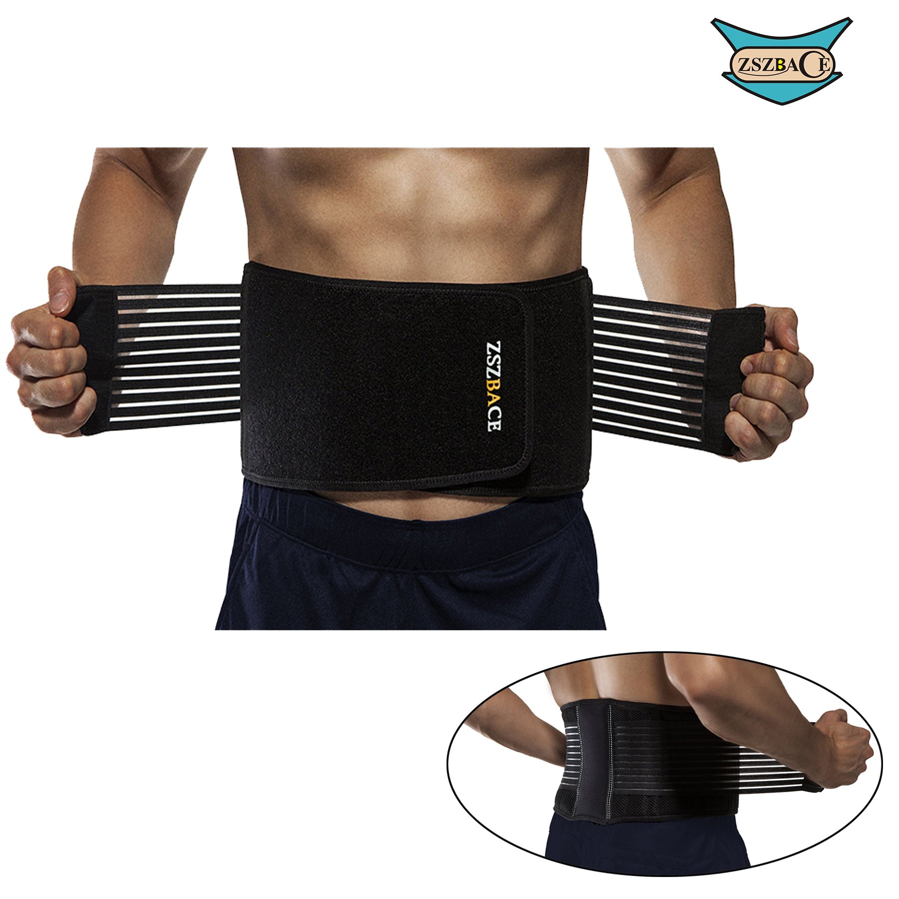 Buy ZSZBACE Unisex Back Brace Adjustable Lumbar Support Belt Lower