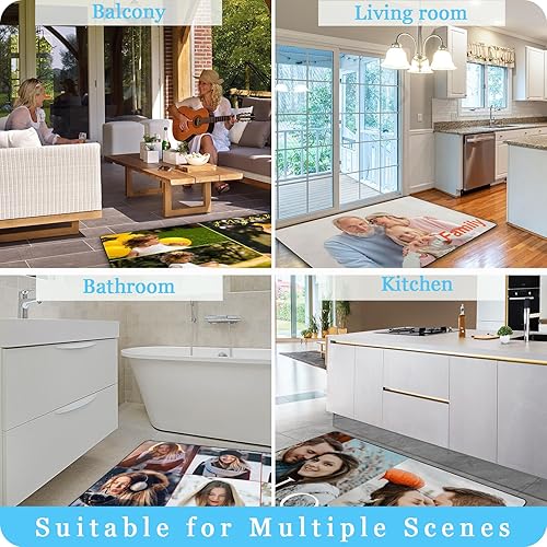 Miniatura 8 de Tapete personalizado para puerta con imagen, logotipo, nombre, texto, antideslizante, lavable, personalizado, rectangular, tapete para suelo de