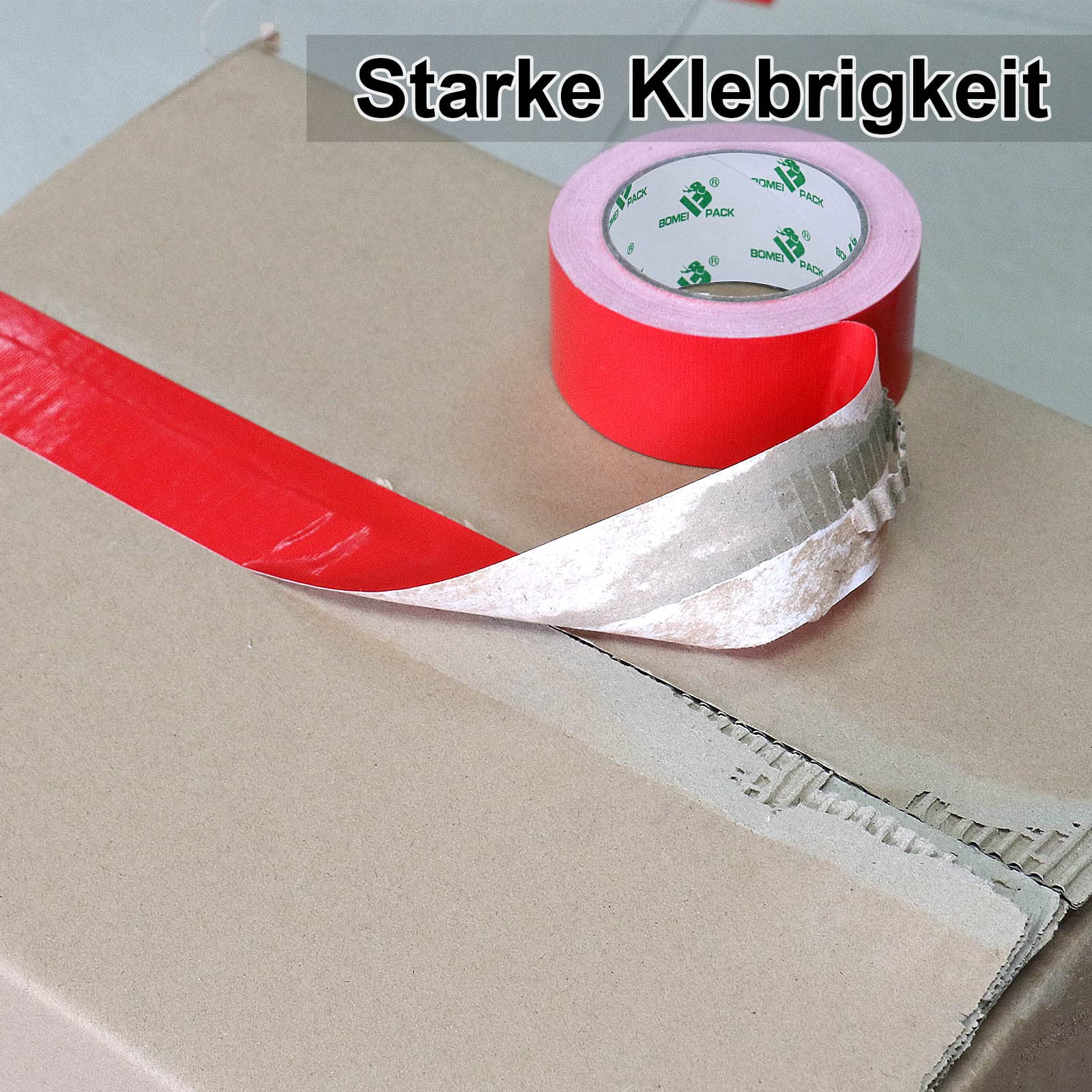 BOMEI PACK Lot de 2 rouleaux de ruban adhésif rouge de 50 mm x 30 m – Ruban adhésif et imperméable pour réparation professionnelle et ruban Gaffer en tissu super résistant