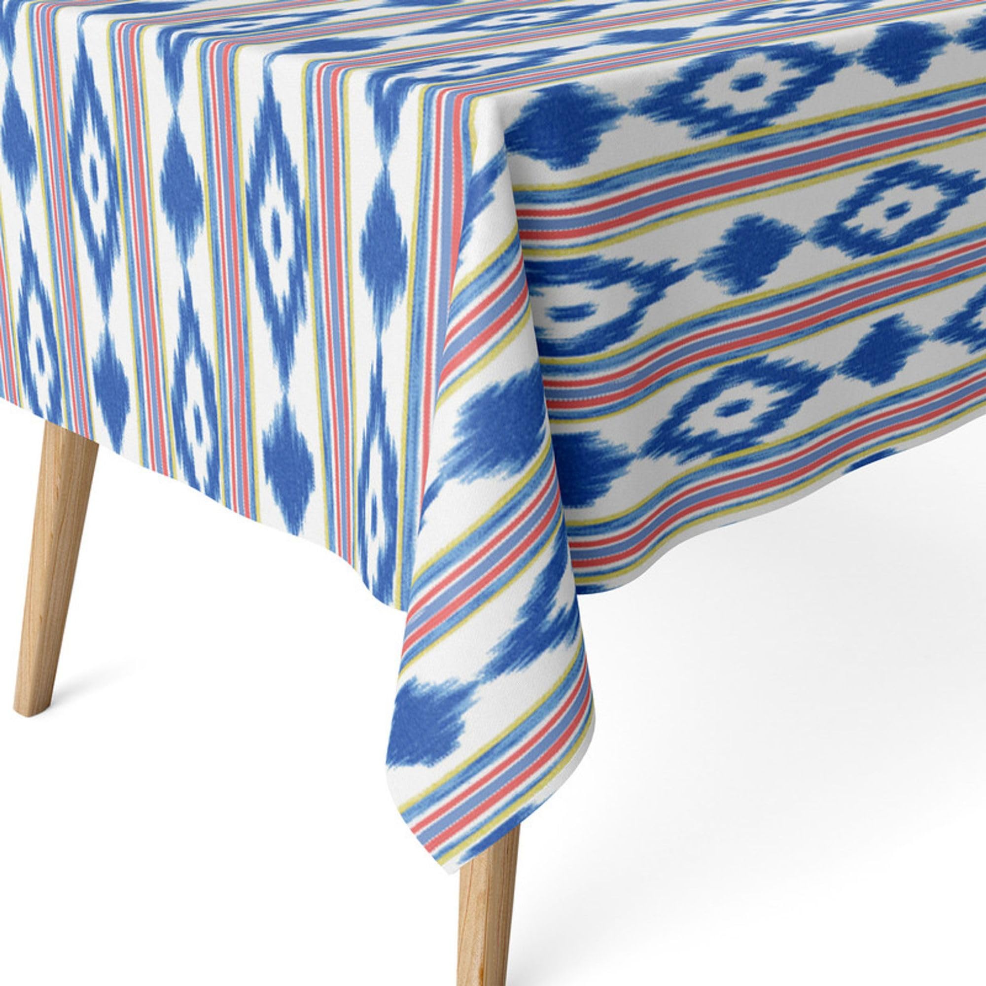 ECOMMERC3 Fleckabweisende Tischdecke für rechteckigen Tisch, Größe 140 x 140 cm, schmutzabweisend, extra weich und wasserdicht, Mehrfarbig, Bunt