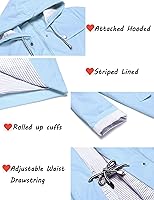 Vista 6 de ZHENWEI Chaqueta impermeable, ligera, con capucha, uso activo, para exteriores, forrada para lluvia, larga, S-XXL, para mujer