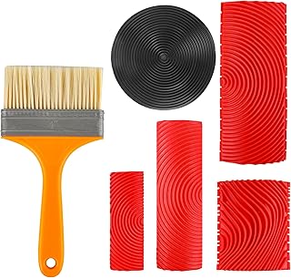 Generic 6 Pcs Wood Graining Tools, Soft Rubber Wood Grain Maker Painting Look Like Wood Pattern, DIY Faux Wood Texture for Wall Floor Furniture Art Decoration