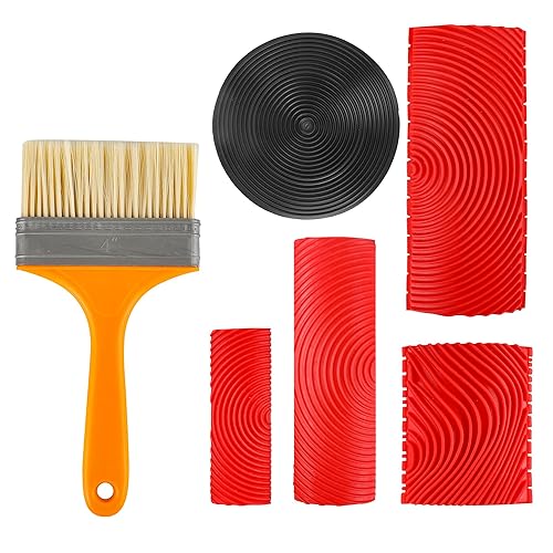 Generic 6 Pcs Wood Graining Tools, Soft Rubber Wood Grain