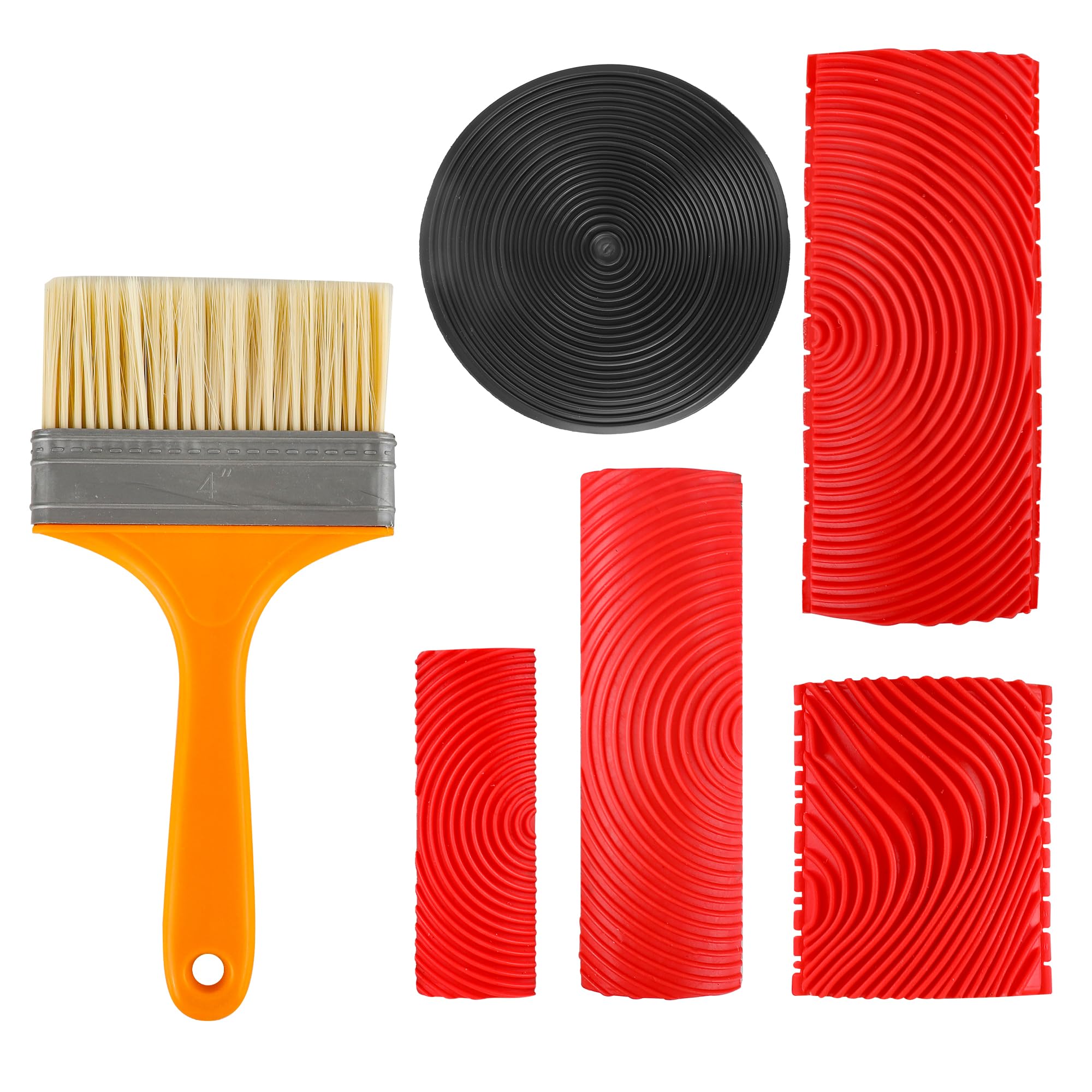 Generic 6 Pcs Wood Graining Tools, Soft Rubber Wood Grain Maker Painting Look Like Wood Pattern, DIY Faux Wood Texture for Wall Floor Furniture Art