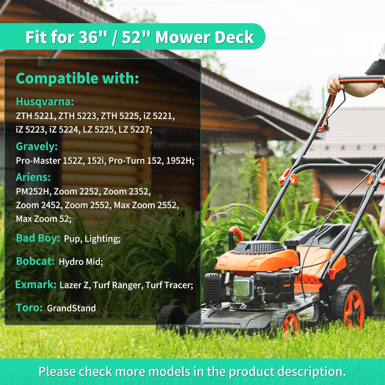 482878 Mower Blades for 36" 52" Deck, High Lift Notched Blades Compatible with S-Cag Tiger Cub, Turf Tiger, Wildcat, Replaces 481707, 48108, 482462, 481711, 48185, A48108, A48185, 6 Pack