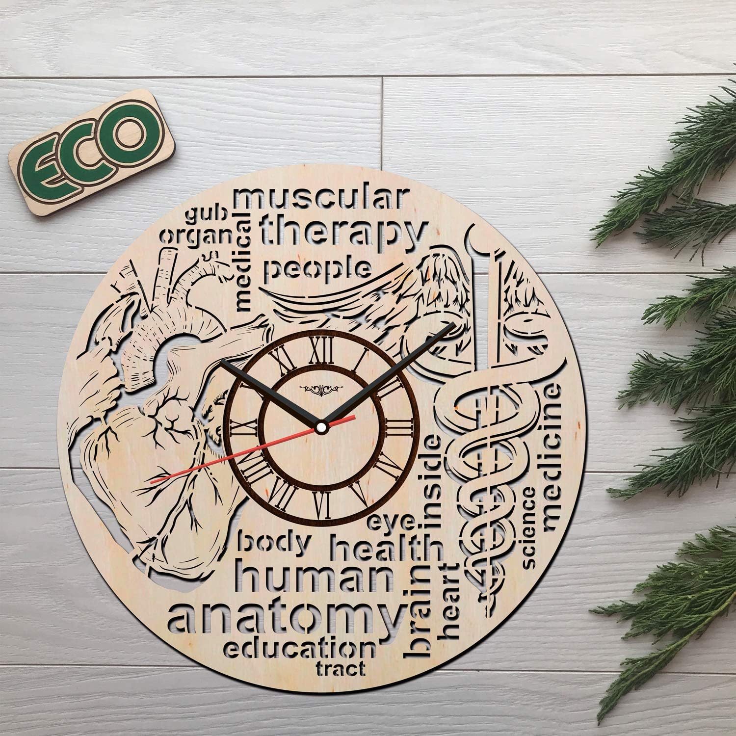 KovalStudio Anatomy Wall Clock Battery Operated Non