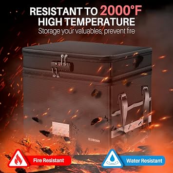 Comic Book Storage Box & Fireproof Document Box with Wheels
