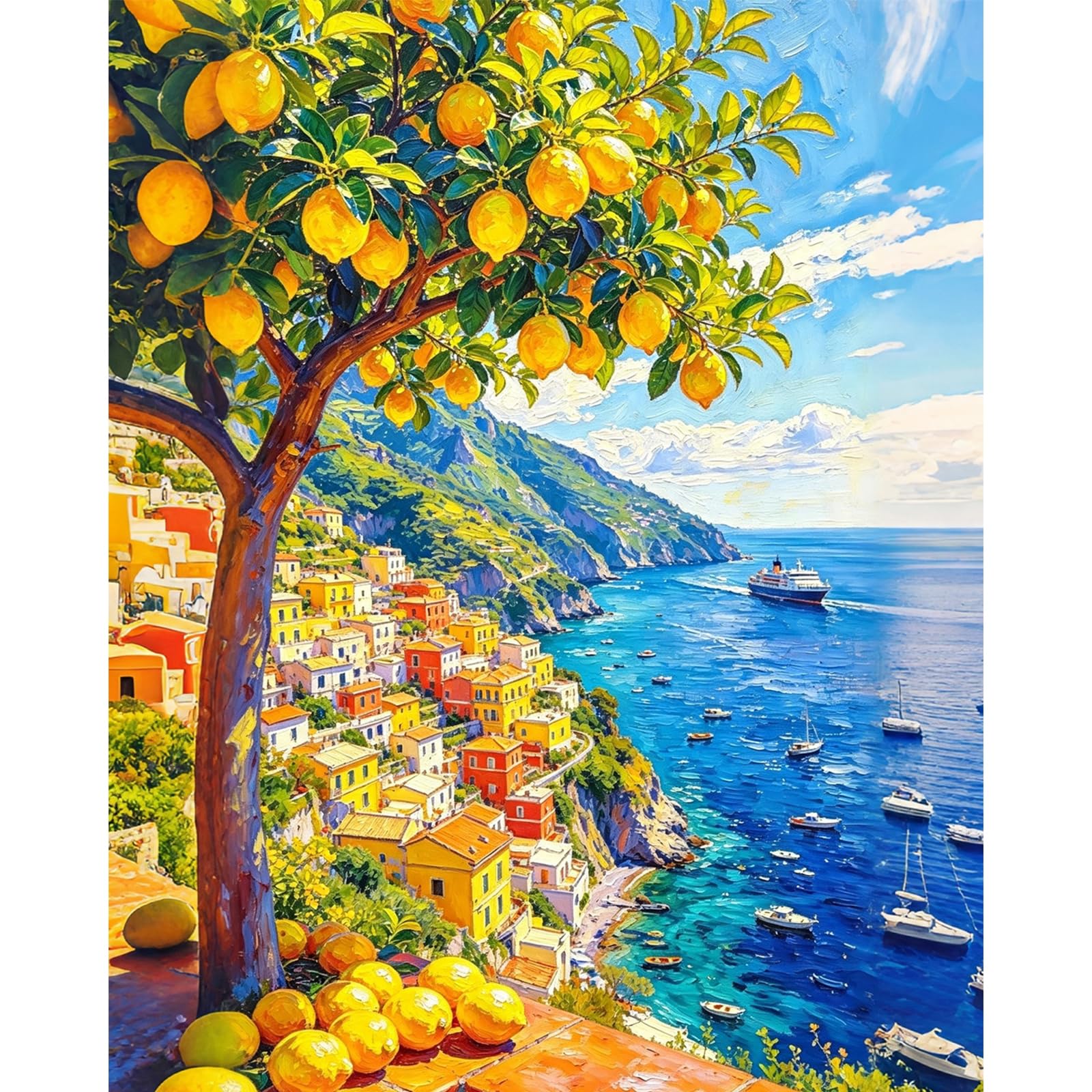 Cytheron Paint by Numbers for Adults, Lemon Tree Painting Kit, 16x20 Inch
