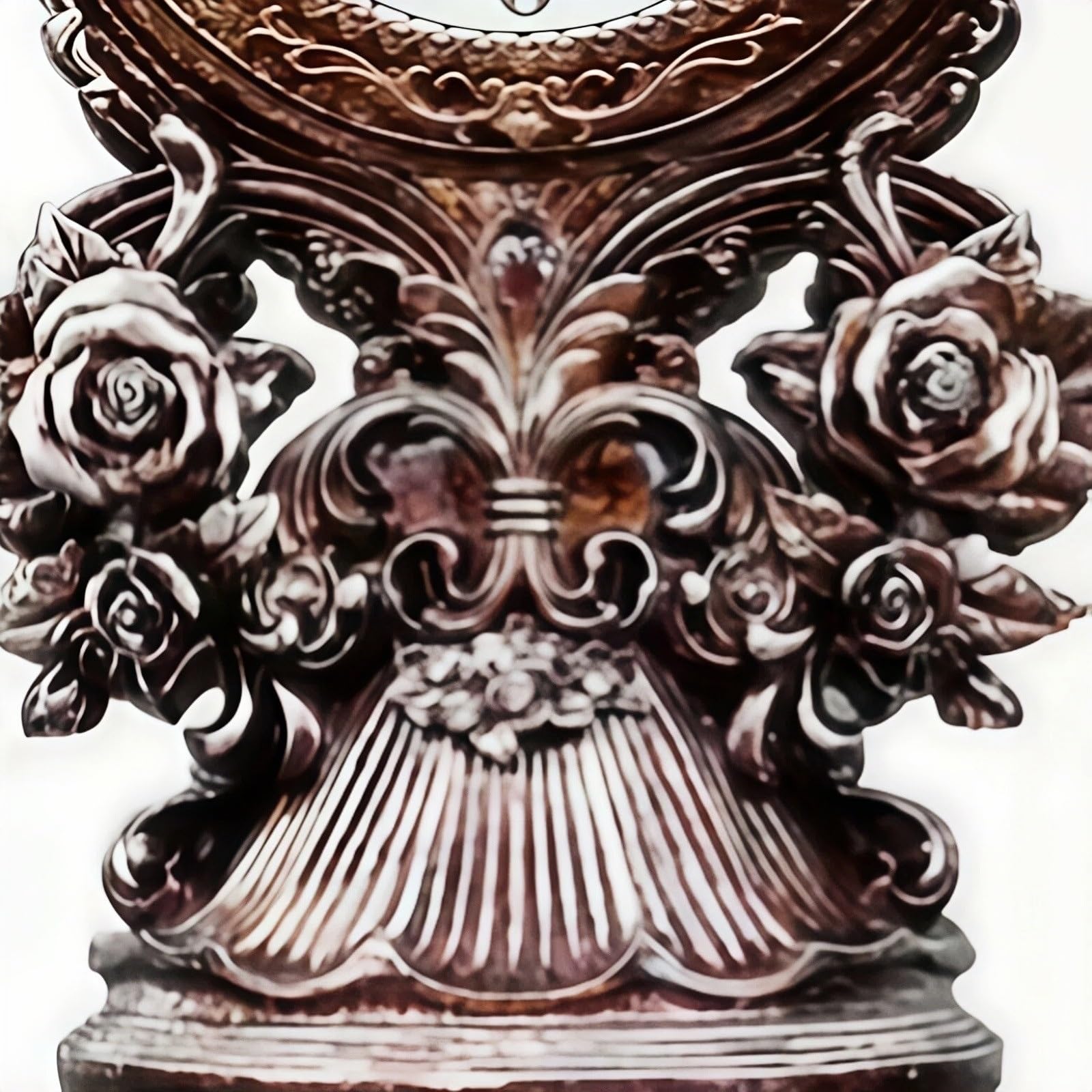 Decorativo Reloj de Piso Cuarzo Silencioso Adornado Columna Pedestal para la Oficina