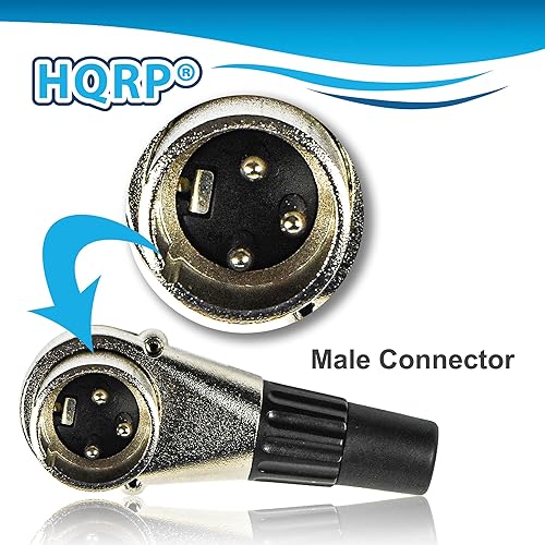 Miniatura 5 de HQRP Paquete de 2 conectores macho XLR de 3 pines ajustables en ángulo recto con 7 posiciones diferentes, compatible con banda de audio profesional