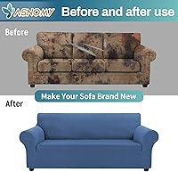 Vista 77 de Asnomy Couch Covers for 3 Cushion Couch Stretch Sofa Covers Slipcovers, Pet Protector Furniture Covers for Dogs Cats Spandex Jacquard Fabric Small
