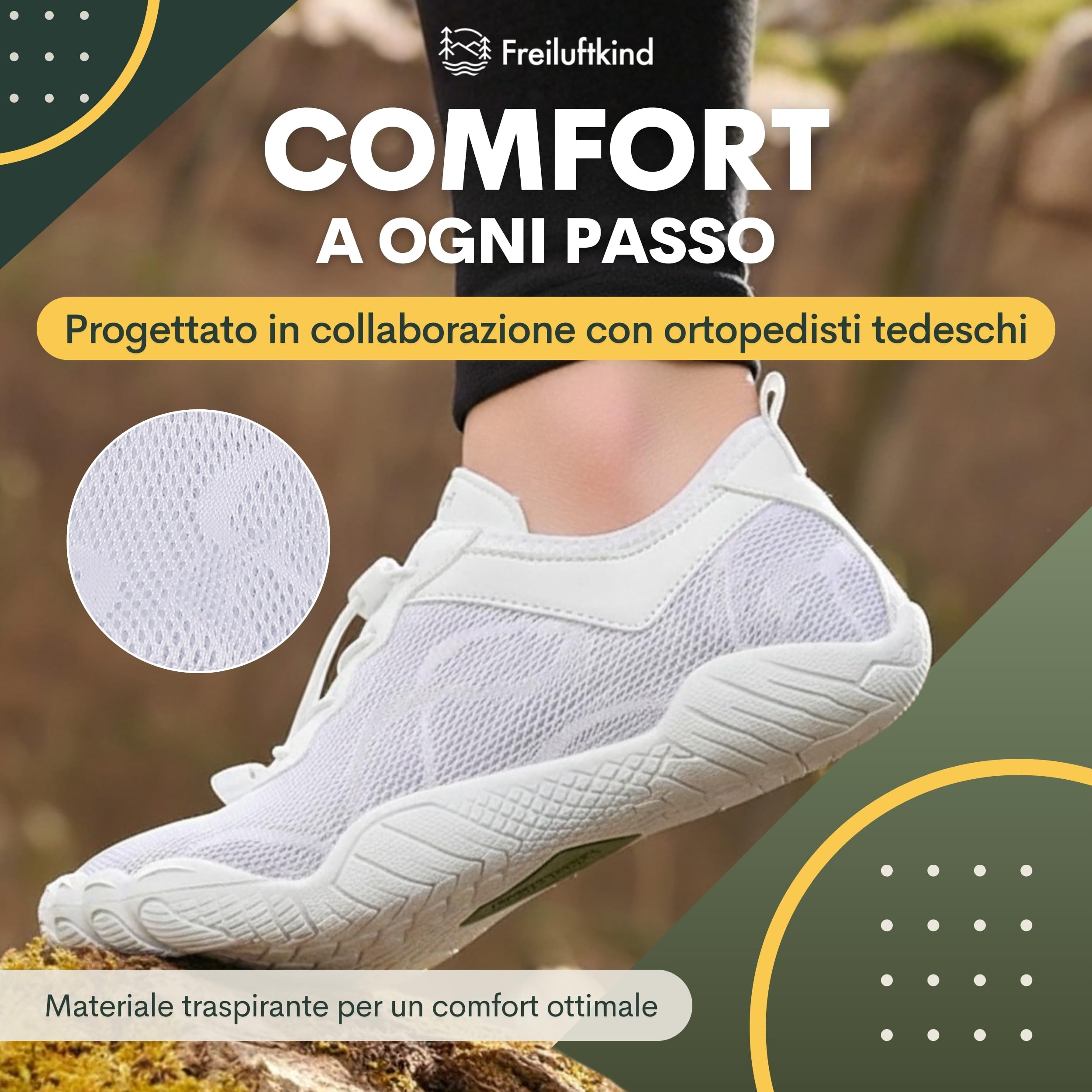 Freiluftkind Kokoda Barefoot Shoes Antiscivolo – Il Scarpe Barefoot Perfetto per la Tua Avventura – Scarpe Barefoot Uomo e Donna
