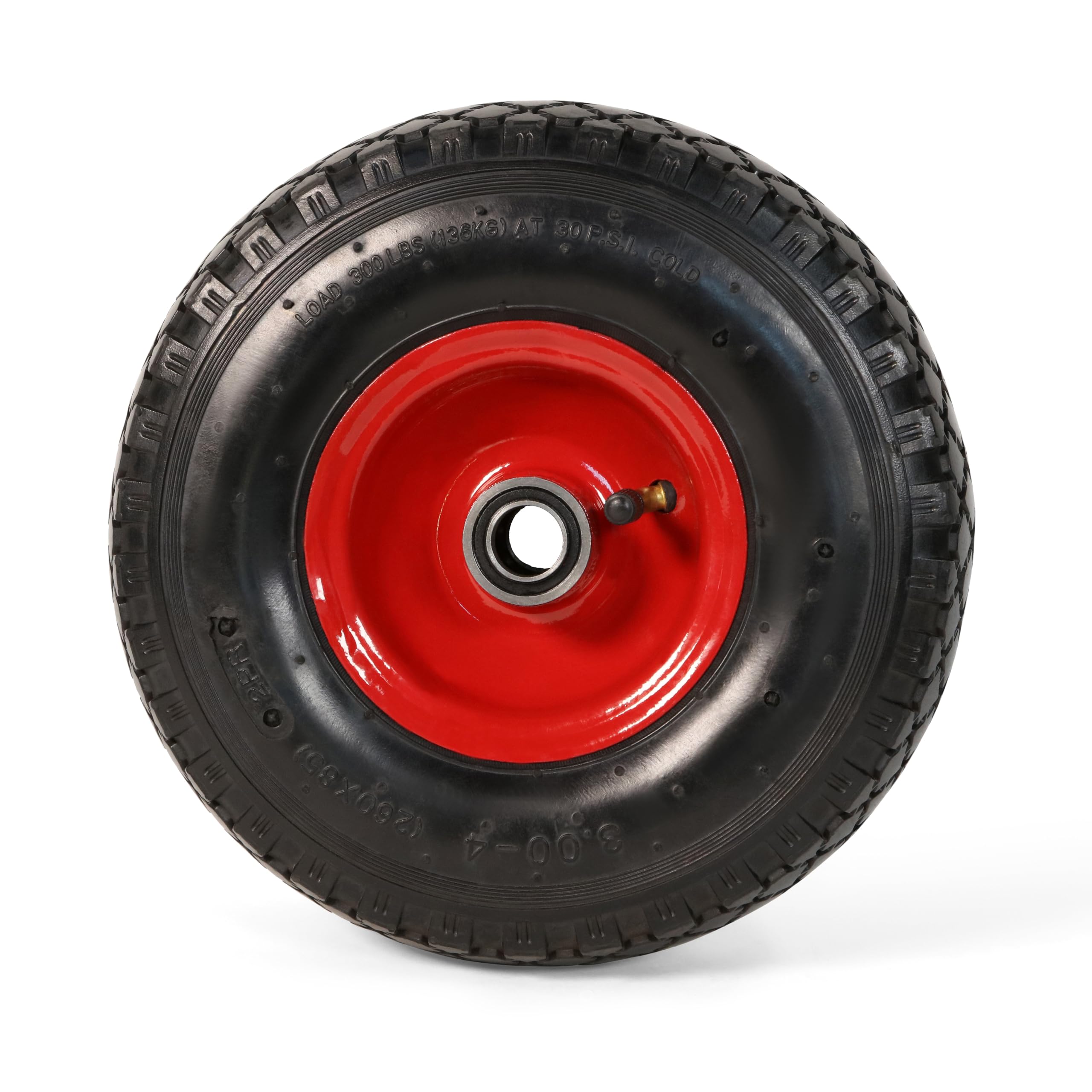 Productpro Red Product Pro 10" Pneumatic Wheel 3.00-4 (260X85) For 20Mm Axle Shaft