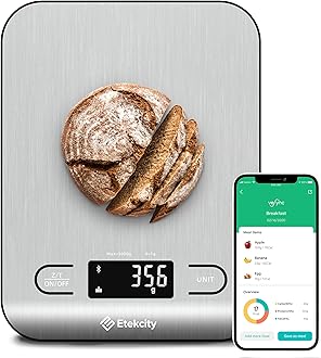 Etekcity Food Nutrition Kitchen Scale, Digital Grams and Ounces for Weight Loss, Baking, Cooking, Keto and Meal Prep, Large, 304 Stainless Steel