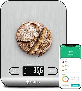 Etekcity Food Nutrition Kitchen Scale, Digital Grams and Ounces for Weight Loss, Baking, Cooking, Keto and Meal Prep, Large, 304 Stainless Steel