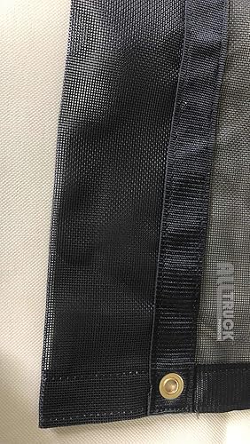 Miniatura 2 de ATP - Lona de malla negra para remolque de camión volquete reforzada de 6 pulgadas, bolsillo de doble costura de 2 pulgadas, ojales de latón cada 24