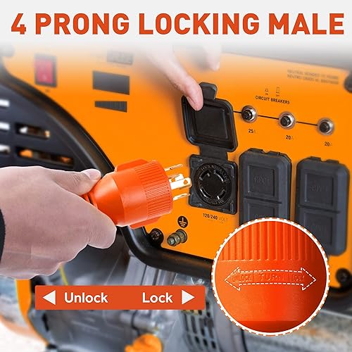 Miniatura 5 de Cable adaptador de generador RV de 30 amperios a 30 amperios, cable adaptador de 4 clavijas NEMA L14-30P con bloqueo macho a receptáculo hembra