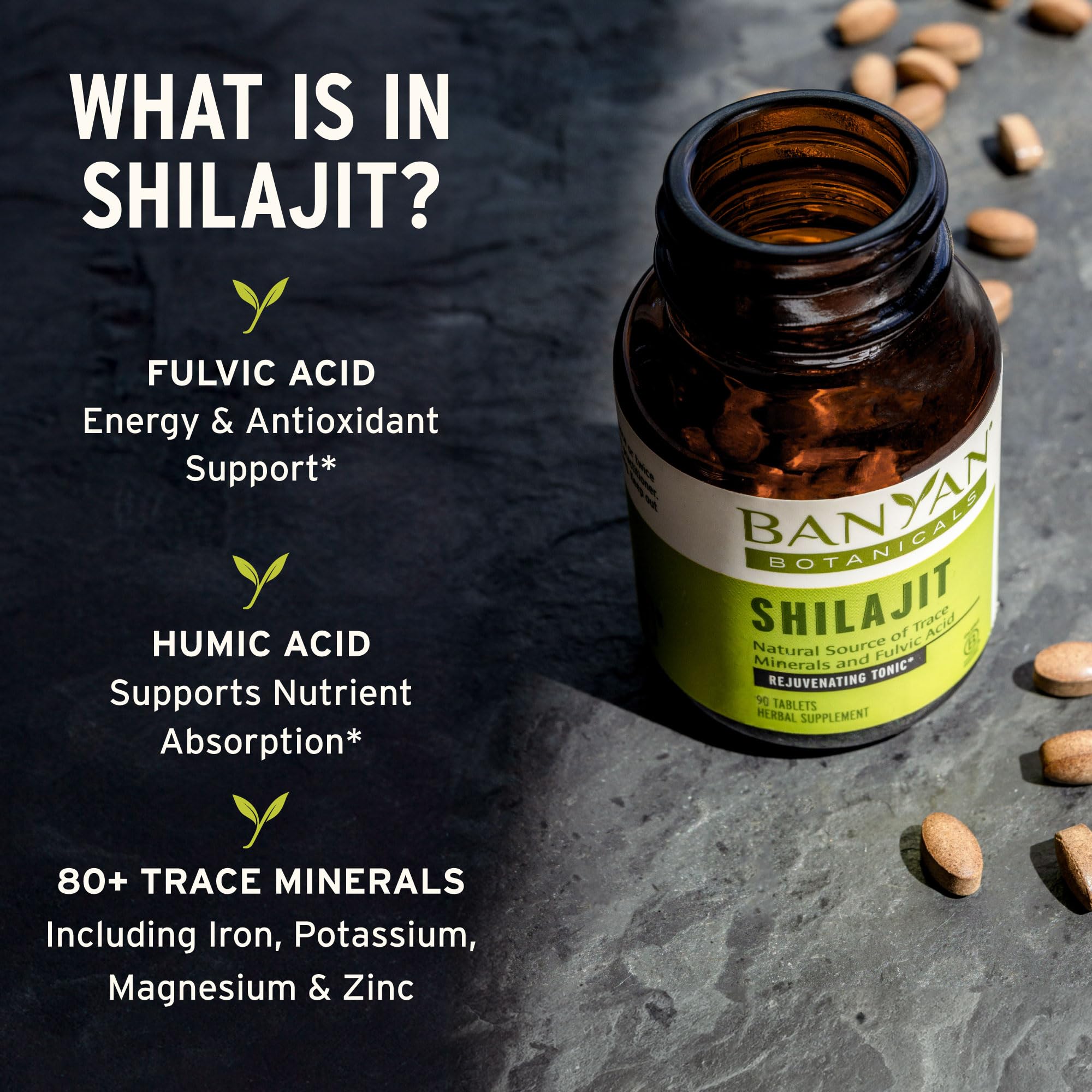 Banyan Botanicals Shilajit – 90 Pure Pressed Tablets for Energy & Vitality* — Amazon image 2