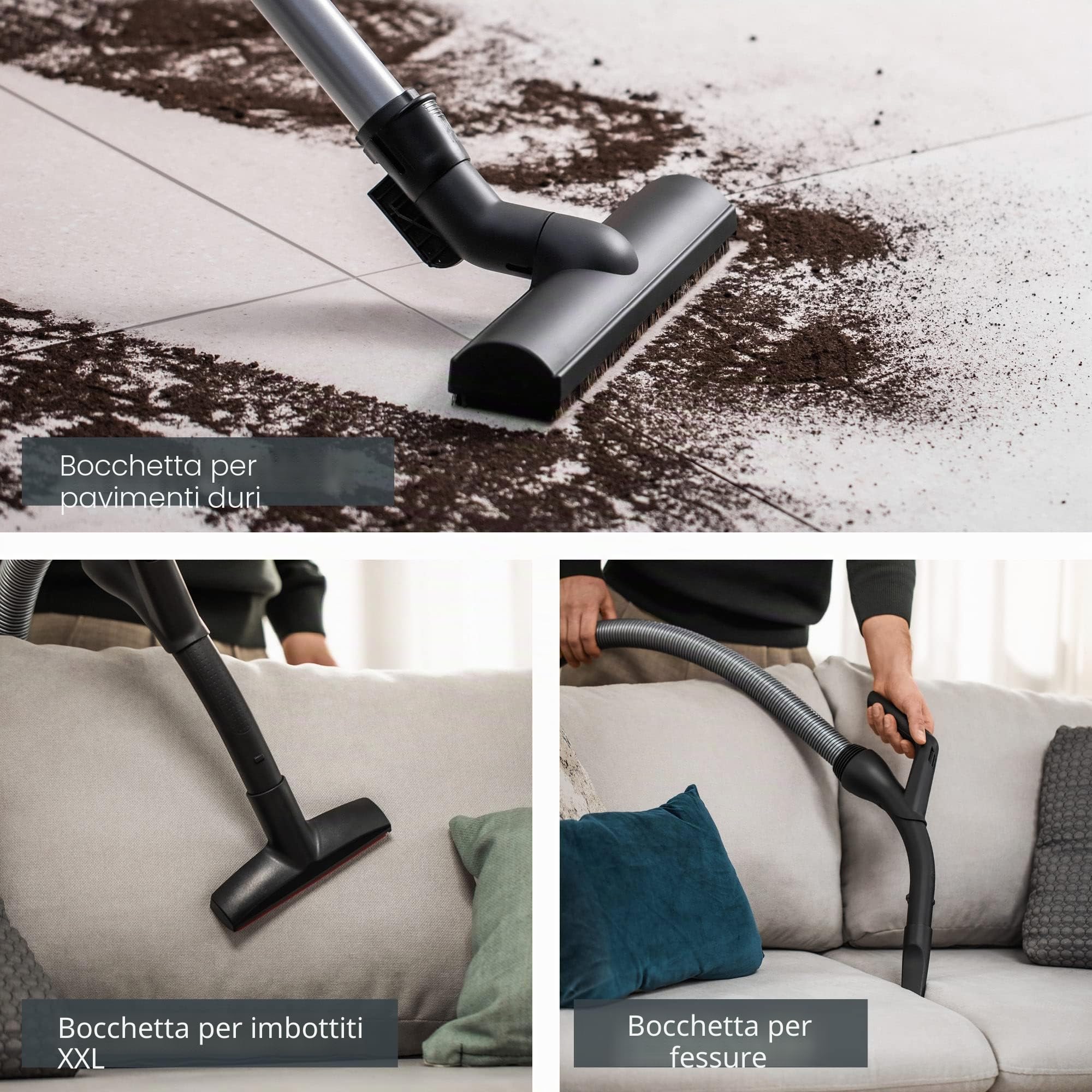 Siemens Aspirapolvere con sacchetto Z 7.0 VSZ7442S, ideale per chi soffre di allergie, filtro igienico Plus, estremamente silenzioso, bocchetta per pavimenti per parquet, moquette, piastrelle, cavo