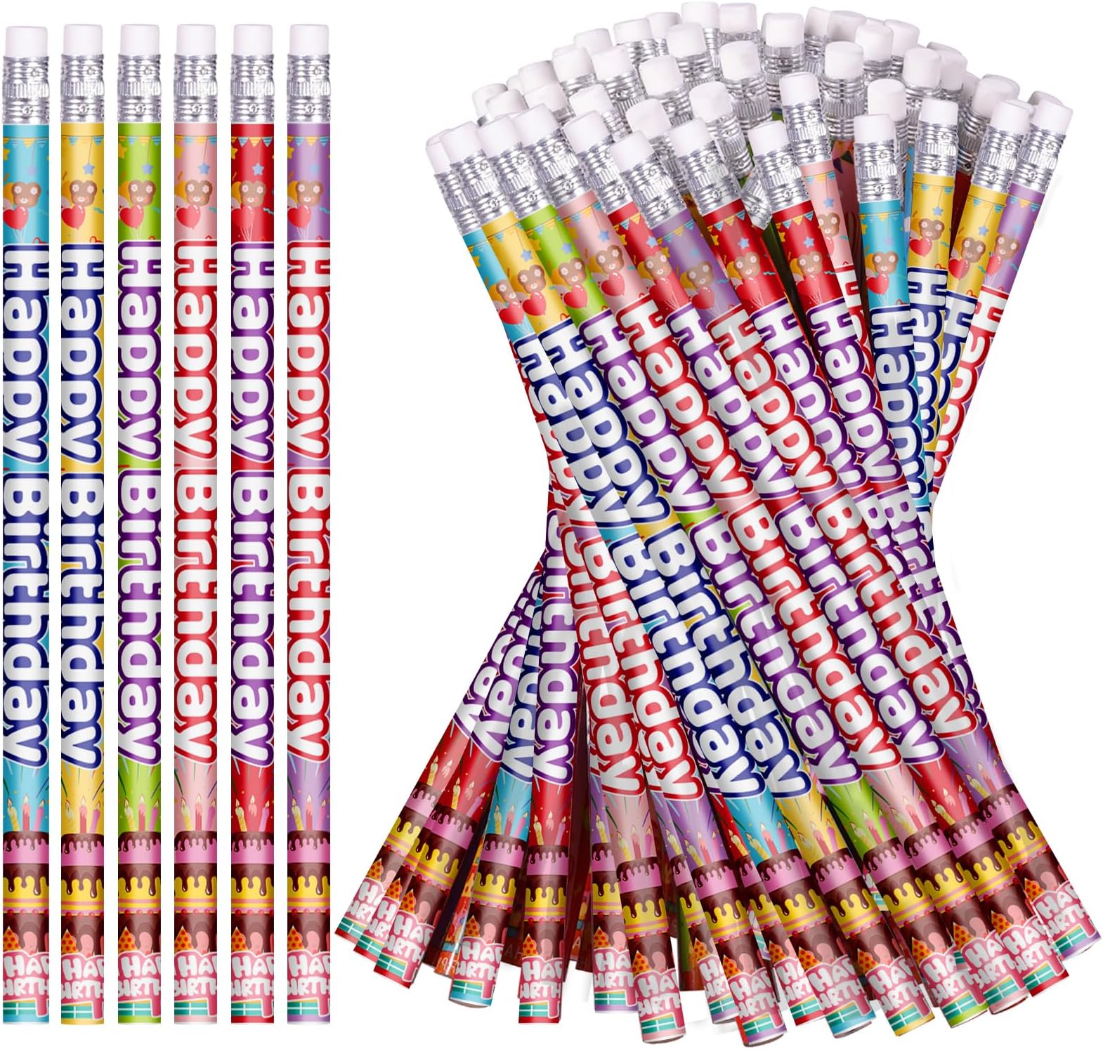emzrivo Happy Birthday Pencils Colorful Birthday Pencil