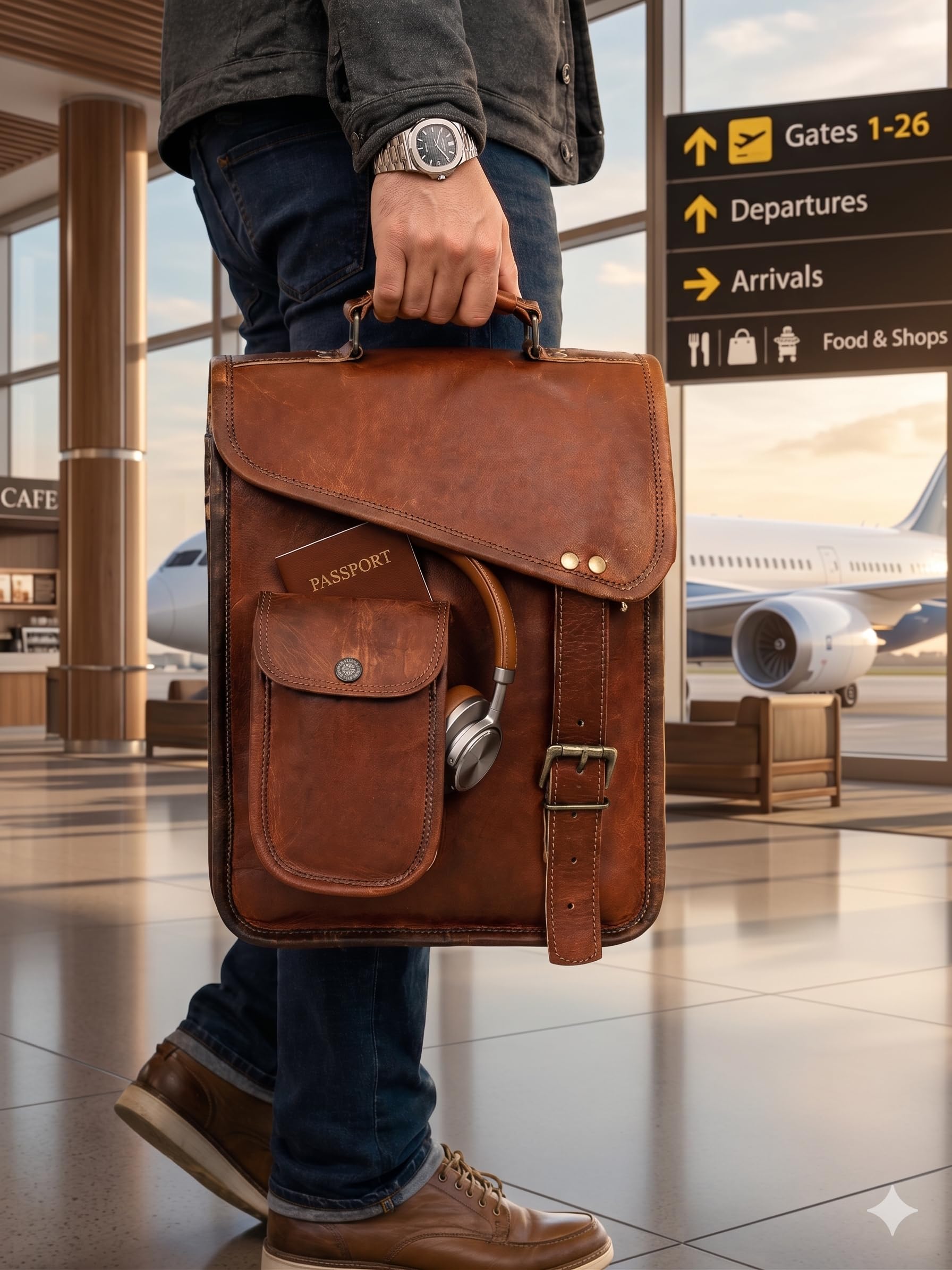 Borsa per tablet in pelle, custodia per laptop, valigetta da ufficio, borsa a tracolla dal look vintage da uomo, regalo per computer per uomo