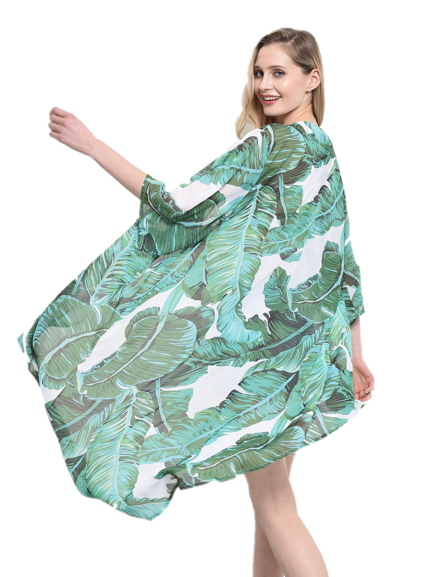 sy soul youngSoul Young Women's Floral Kimono Cardigan Swimsuit Beach Cover up with Open Front Dress Beachwear for Summer