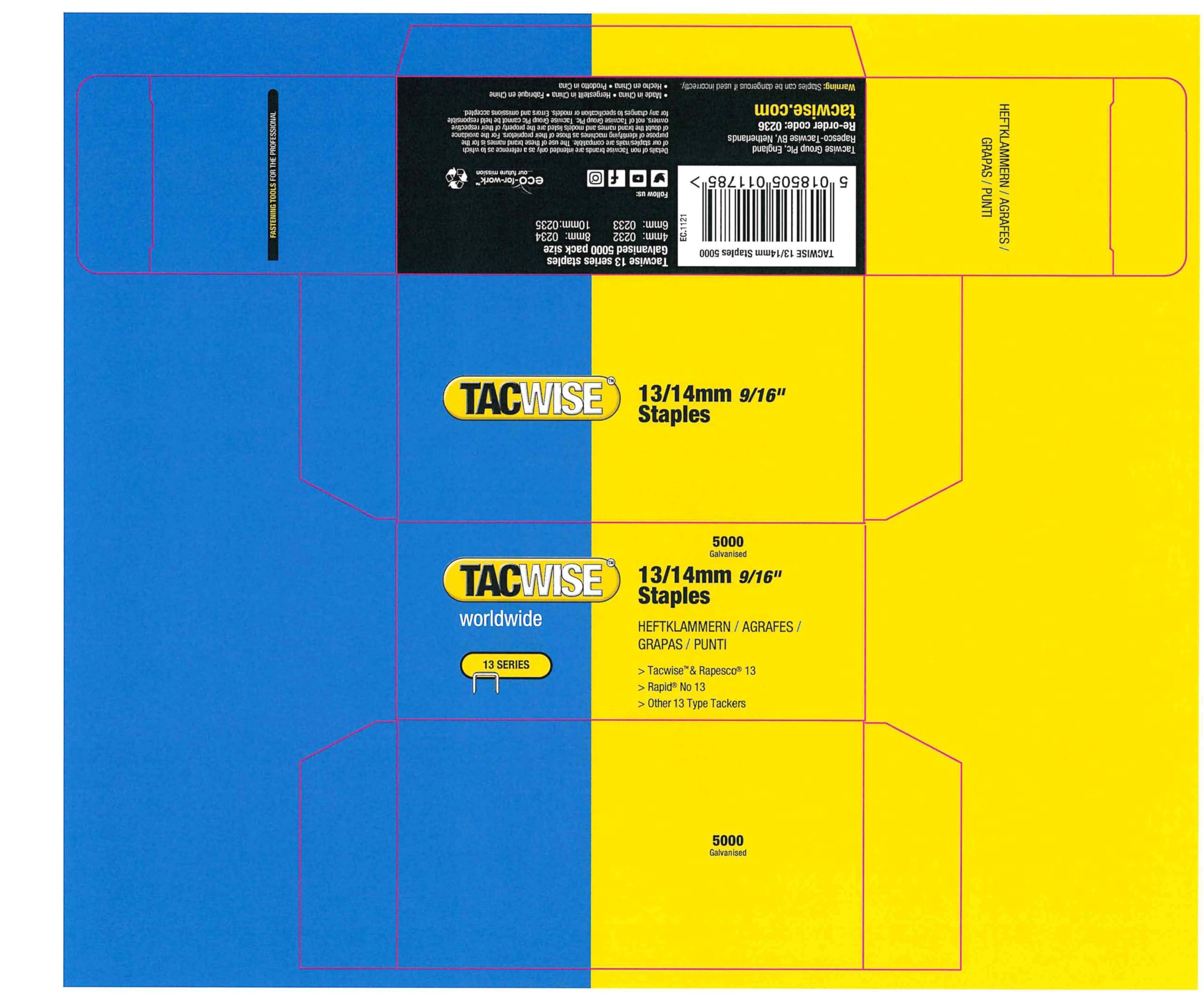 Tacwise Staples (パックof 5000?) 14 Mm