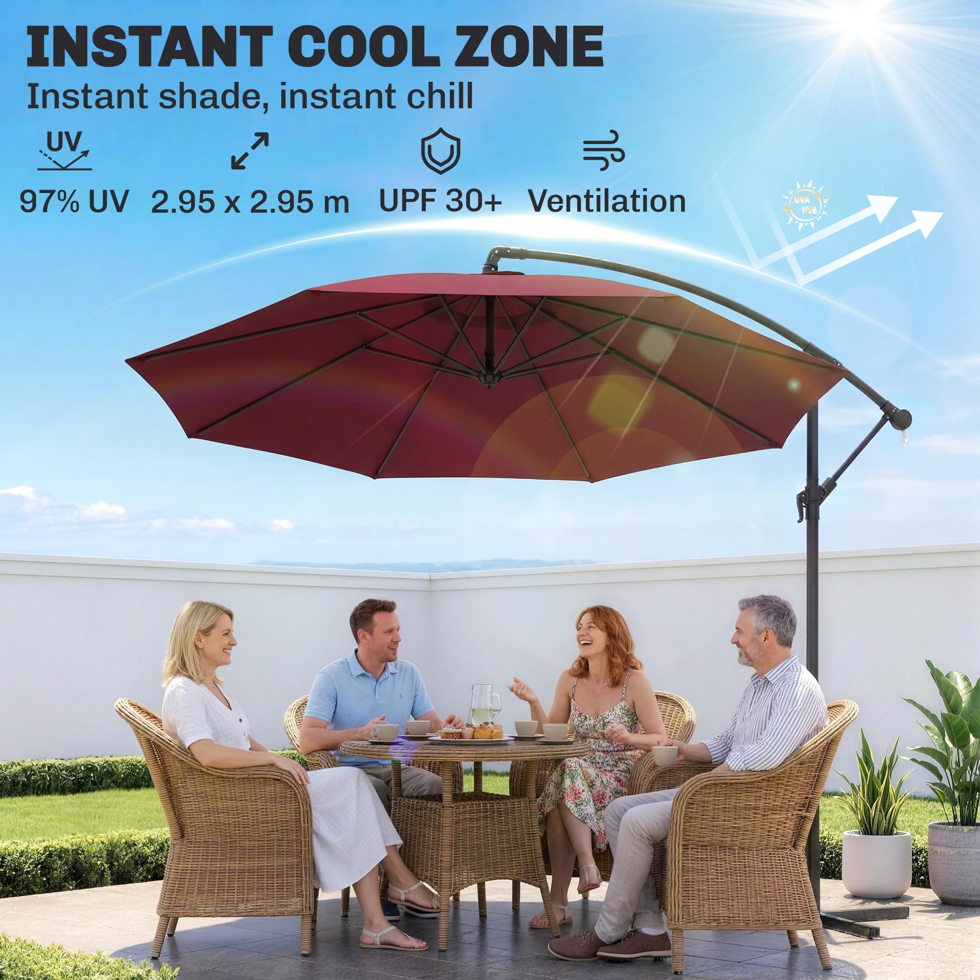 garden banana parasol sun shade patio hanging rattan set umbrella Outsunny 3 m Cantilever - Red Wine: Buy Online at Best Price in Egypt The umbrella weights for Priest with a Cause Color:Spring Craw Yellow Belly SVG cut files free download