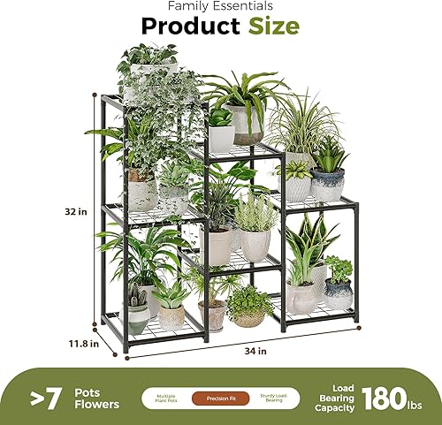 Miniatura 82 de Bamworld - Soporte grande de maderas para plantas de exterior, macetero grande para sala de estar, patio, balcón y jardín