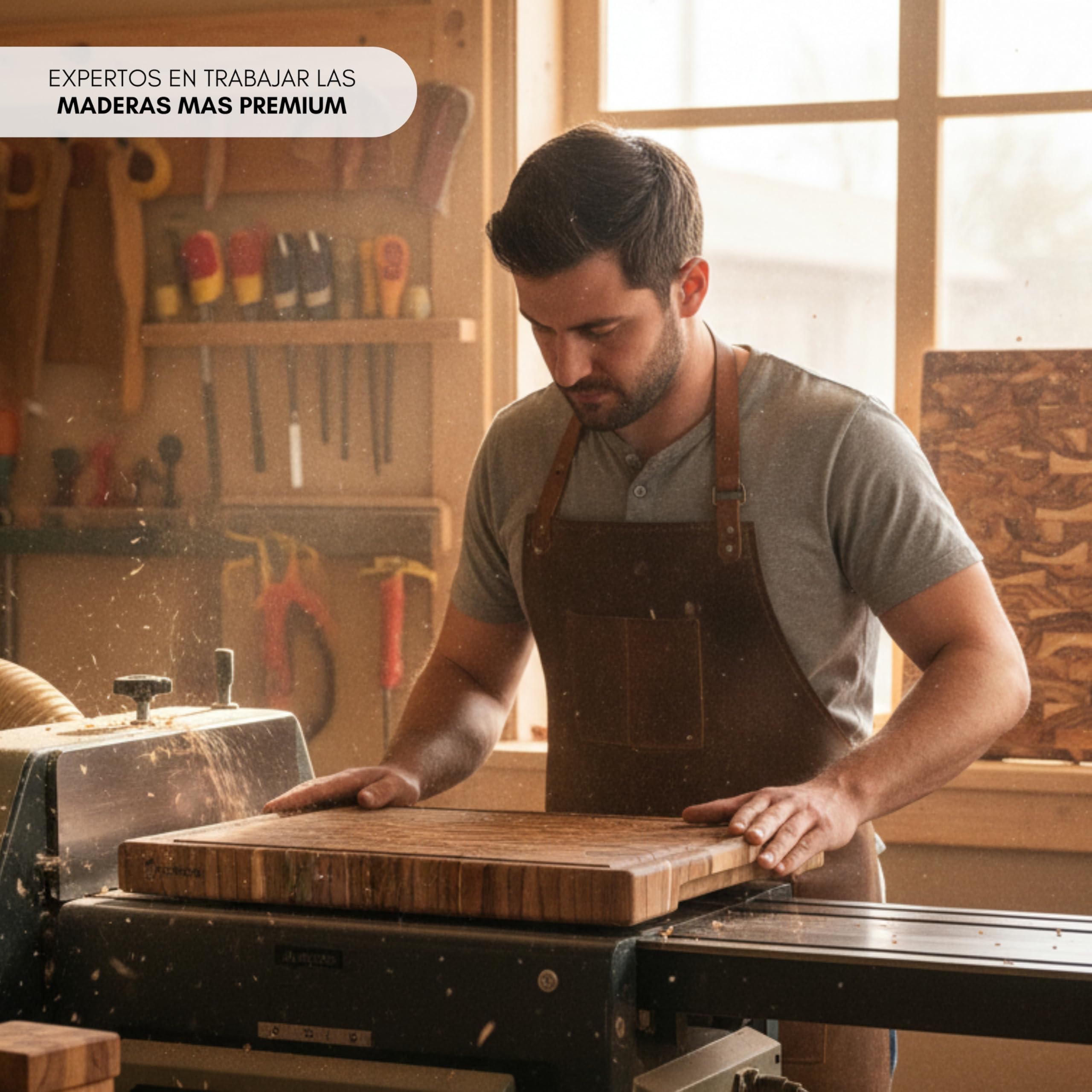 Erreke Tabla de Madera de Teca Natural End Grain, 44x30x3.8 cm, Grande | XL con Ranura para Jugos. Reversible y con Asas. Tabla Madera Cocina. Para Quesos Embutidos Carne Pan. Para Cocina y Mesa