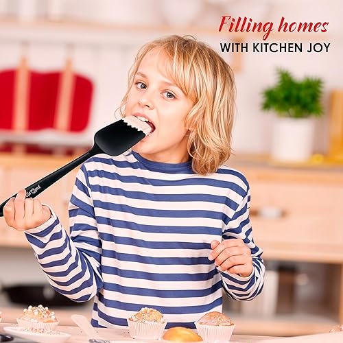 Miniatura 6 de Espátula de cuchara de silicona  Cuchara de goma antiadherente resistente al calor de 600 F  Uso como utensilio raspador de cocina de silicona