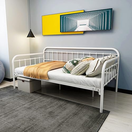 Miniatura 3 de HOMERECOMMEND Marco de sofá cama de metal multiusos, listones de metal resistente, plataforma de sofá, cama, base de colchón, cama económica, color