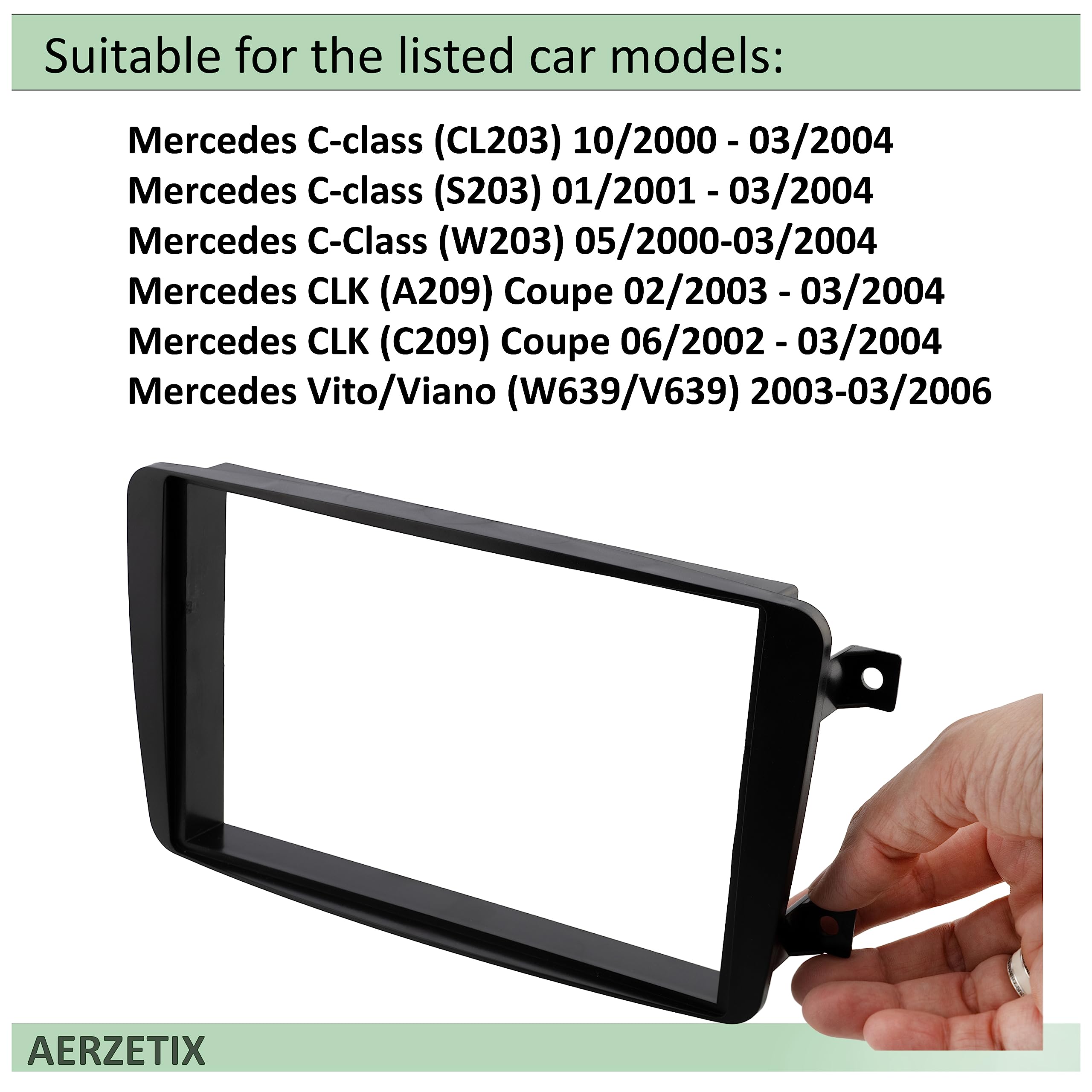 AERZETIX - C22348 - Mascherina Telaio Adattatore 2 ISO per Autoradio